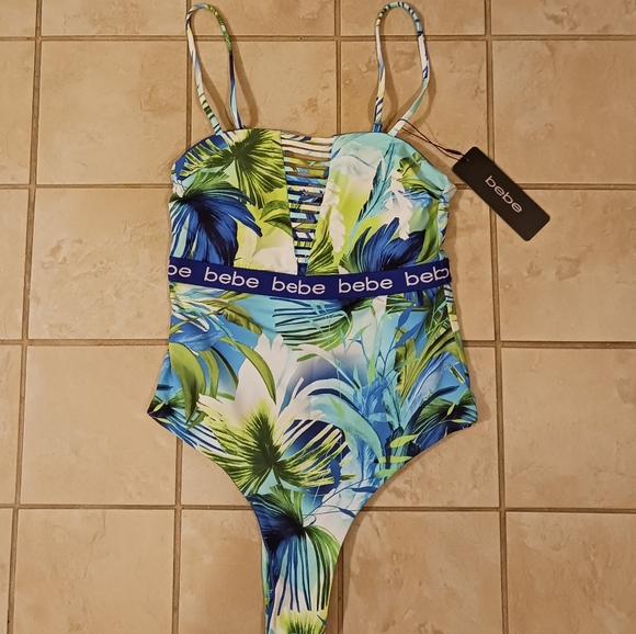 bebe Other - Bebe Leafy Print Strappy Swimsuit